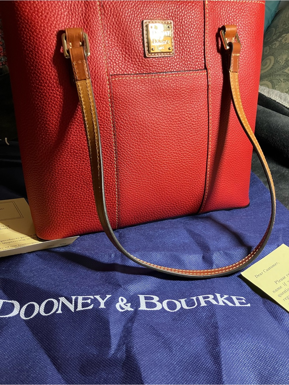 Dooney & Bourke Red Pebbled Leather Lexington Tote NWT❤️
